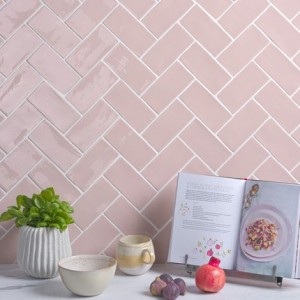 CaPietra Seaton Ceramic Wall Tile (Gloss Finish) Pink Sands 150 x 75 x 10mm [7546]