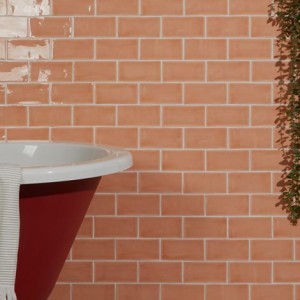 CaPietra Seaton Ceramic Wall Tile (Crackle Glaze Finish) Shrimp 150 x 75 x 10mm [13105]