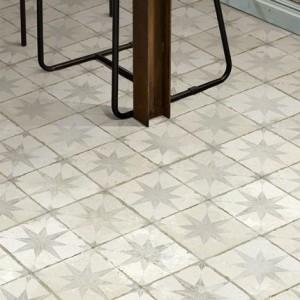 CaPietra Spitalfields Ceramic Floor & Wall Tile (Matt Finish) Retro Star White 450 x 450 x 10mm [7553]