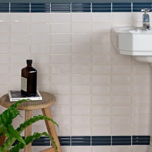 CaPietra Tunstall Ceramic Brick Wall Tile (Gloss Finish) Deep White 125 x 62 x 10mm [13133]