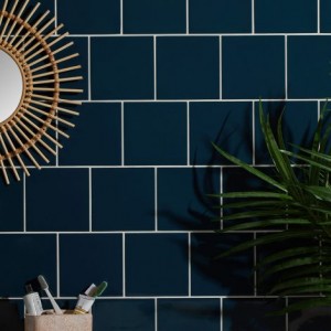 CaPietra Tunstall Ceramic Square Wall Tile (Gloss Finish) Peacock Blue 125 x 125 x 10mm [13145]