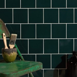 CaPietra Tunstall Ceramic Square Wall Tile (Gloss Finish) Royal Green 125 x 125 x 10mm [13146]