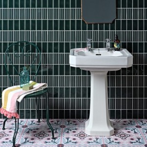 CaPietra Tunstall Ceramic Fluted Brick Wall Tile (Gloss Finish) Royal Green 125 x 62 x 12mm [13141]