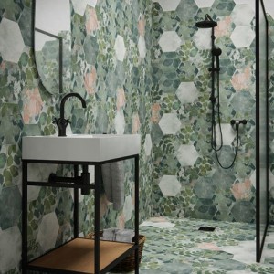 CaPietra Woodland Glade Porcelain Floor & Wall Tile (Matt Finish) Melange Green 245 x 215 x 8mm [7749]