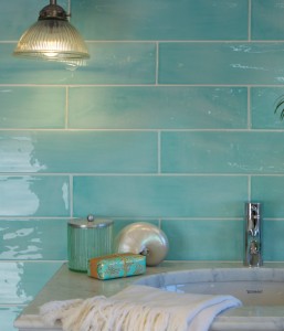 CaPietra Kennet Porcelain Wall Tile (Gloss Finish) Aqua 400 x 100 x 9mm [7313]