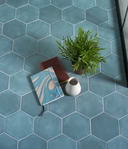 CaPietra Medina Hexagon Porcelain Floor & Wall Tile (Matt Finish) Aqua 160 x 140 x 8mm [7512]