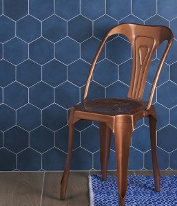 CaPietra Medina Hexagon Porcelain Floor & Wall Tile (Matt Finish) Navy Blue 160 x 140 x 8mm [7514]
