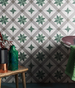 CaPietra Moroccan Impressions Porcelain Floor & Wall Tile (Satin Finish) Joya Green 250 x 250 x 10mm [8659]