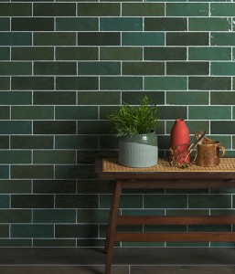 CaPietra Oasis Ceramic Wall Tile (Gloss Finish) Green 200 x 65 x 9mm [7503]