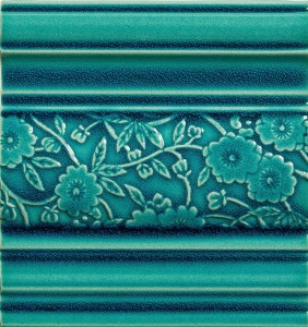 Craven Dunnill BCDDATU Burleigh Calico Deluxe Dado Turquoise Wall Tile 240x250mm