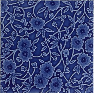 Craven Dunnill BCDDE24CO Burleigh Calico Deluxe Decor Cobalt Wall Tile 240x240mm