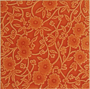 Craven Dunnill BCDDE24TA Burleigh Calico Deluxe Decor Tangerine Wall Tile 240x240mm