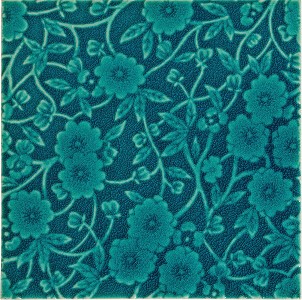 Craven Dunnill BCDDE24TU Burleigh Calico Deluxe Decor Turquoise Wall Tile 240x240mm
