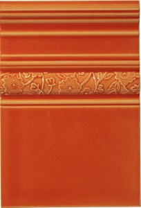 Craven Dunnill BCDSTA Burleigh Calico Deluxe Skirting Tangerine Wall Tile 240x350mm