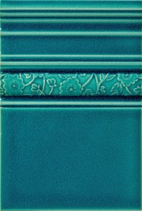 Craven Dunnill BCDSTU Burleigh Calico Deluxe Skirt Turquoise Wall Tile 240x350mm