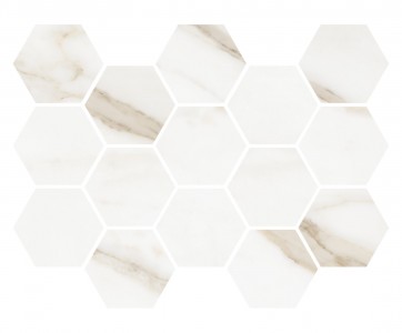 Craven Dunnill Marmola Hexagon Mosaic Floor & Wall Tile 325 x 225mm Gold (Single) [CDAR247]