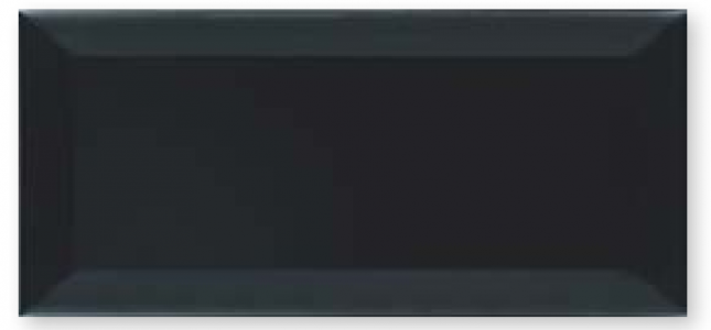 Craven Dunnill Petit Bevel Brick Matt Black Wall Tile 150x75mm (Box of 60) [REN131]