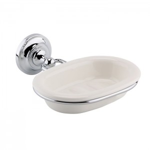 BC Designs CMA015BN Victrion Ceramic Soap Dish Holder - Brushed Nickel