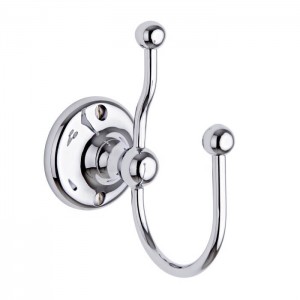 BC Designs CMA030BC Victrion Double Robe Hook - Brushed Chrome