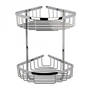 BC Designs CMA055BG Victrion Double Corner Shower Basket - Brushed Gold