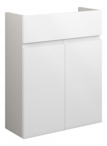 Corno Basin Unit (2 Door) 500mm White Gloss (Grey Cabinet) [PLUM109972]