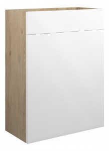 Corno Toilet Unit 600mm White Gloss (Oak Cabinet) [PLUM109994]