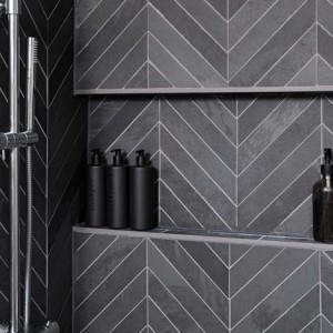 CaPietra Metropolitan Floor & Wall Tile (Riven Finish) Slate Chevron 300 x 50 x 10mm [7368]