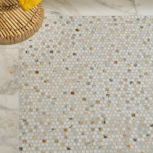 CaPietra Palazzo Oro Marble Floor & Wall Tile (Honed Finish) Brickbond Square Mosaic 300 x 300 x 10mm [9150]