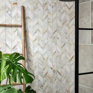 CaPietra Palazzo Oro Marble Floor & Wall Tile (Honed Finish) Chevron Mosaic 295 x 280 x 10mm [9151]
