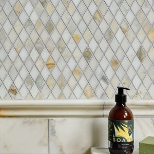 CaPietra Palazzo Oro Marble Floor & Wall Tile (Honed Finish) Diamond Mosaic 305 x 295 x 10mm [9149]