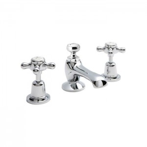 BC Designs CTA025N Victrion Crosshead Basin Mixer 3 Tapholes Nickel