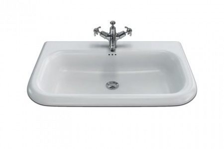 Clearwater & Burlington B9E Roll Top Basin with Overflow (Large) 750 x 470mm Tapholes Undrilled White (Basin ONLY)