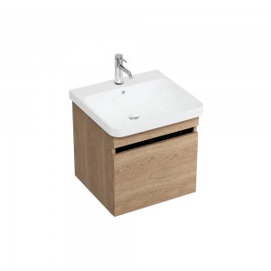 Britton DAL50GO Dalston 500mm Basin Unit with Single Drawer Golden Oak (Basin & Brassware NOT Included)