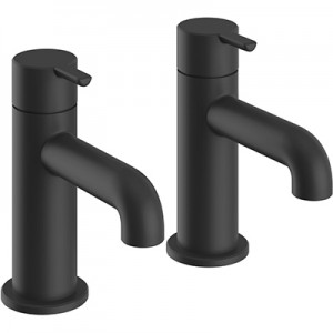 Heritage Dartmouth Bath Pillar Taps Matt Black [TDACBL01]