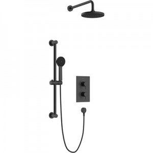 Heritage Dartmouth Concealed Valve & Shower Kit Matt Black SDACDUAL03