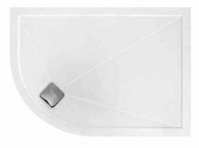 TM UK Elementary Left Hand Anti-Slip Offset Quadrant Shower Tray 1200x900mm White [DAS1200X900QLH]