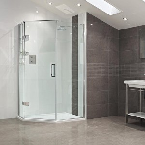 Roman Decem Frameless Neo-Panel for Frameless Neo Angle 900mm Left Hand [DXP9PAL] [SIDE PANELS ONLY - DOOR NOT INCLUDED]