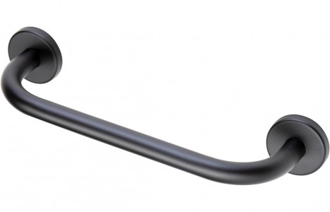 Straight 64cm Grab Rail - Matt Black [PLUM105499]