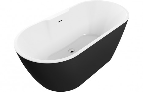 Harlo Freestanding 1655x745x580mm 0TH Bath - Matt Black [PLUM104126]