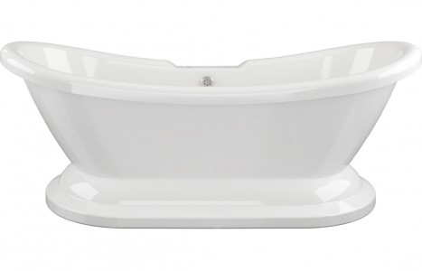 Grosseto Freestanding 1760x700x720mm 2TH Bath w/Base - White [PLUM102809]