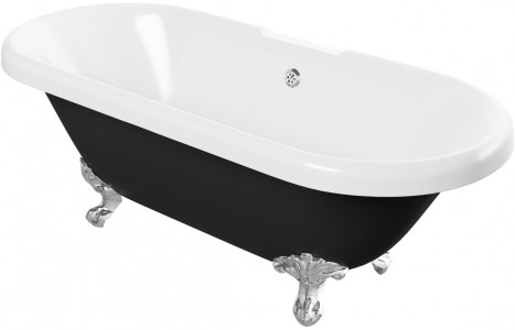 Rivoli Freestanding 1690x740x620mm 2TH Bath w/Feet - Matt Black [PLUM102816]
