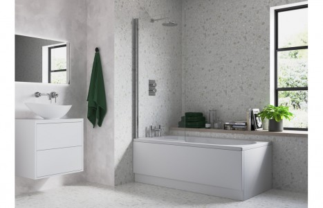 Single Straight Edge Bath Screen [PLUM3769]