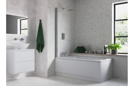 Single Curved Edge Bath Screen [PLUM3771]