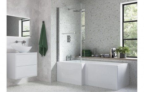 L Shape Bath Screen [PLUM3773]