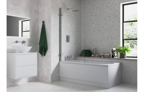 Hinged Straight Edge Bath Screen [PLUM3774]