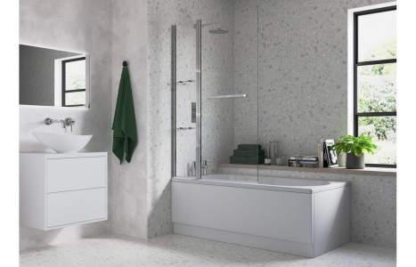 Two Panel Folding Bath Screen [PLUM3775]