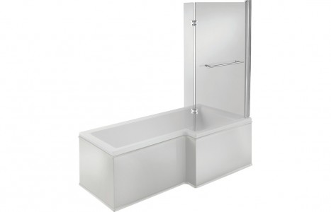 Naples L Shape 1700x850x560mm 0TH Shower Bath Pack (RH) [PLUM105601]