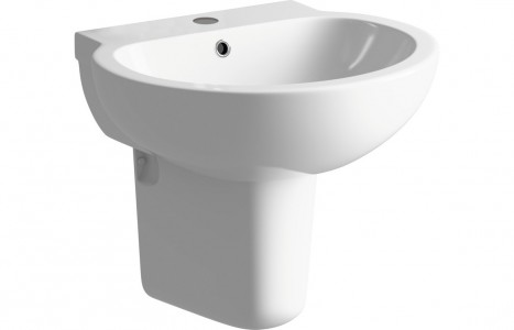 Bathrooms to Love DIPBP1036 Mimosa Basin 535 x 490mm 1 Taphole with Semi Pedestal