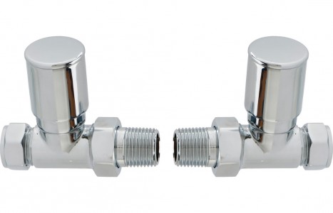 Patterned Chrome Radiator Valves - Straight [PLUM103014]