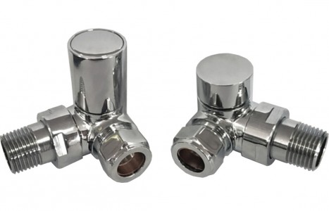 Patterned Chrome Radiator Valves - Corner [PLUM103016]